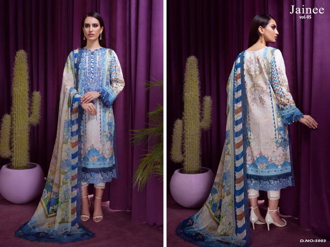 Agha Noor Jainee 5 Fancy Wear Luxury Lawn Karachi Cotton Printed Dress Collection